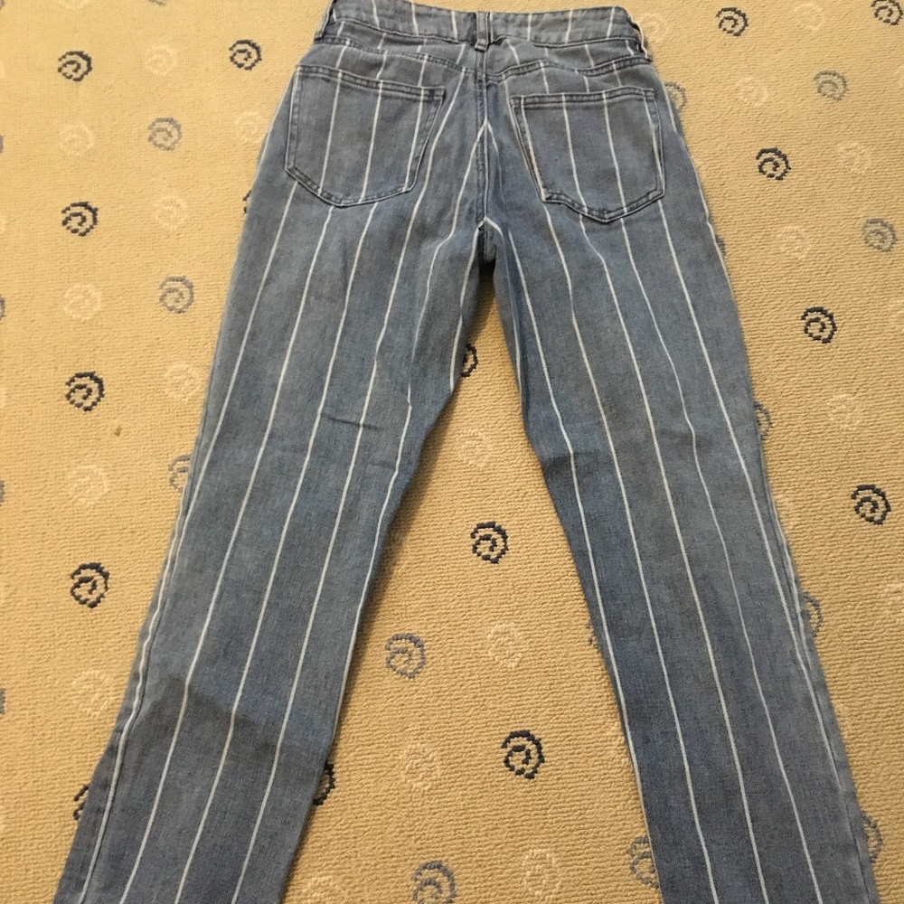 PacSun stripped blue mom jeans
